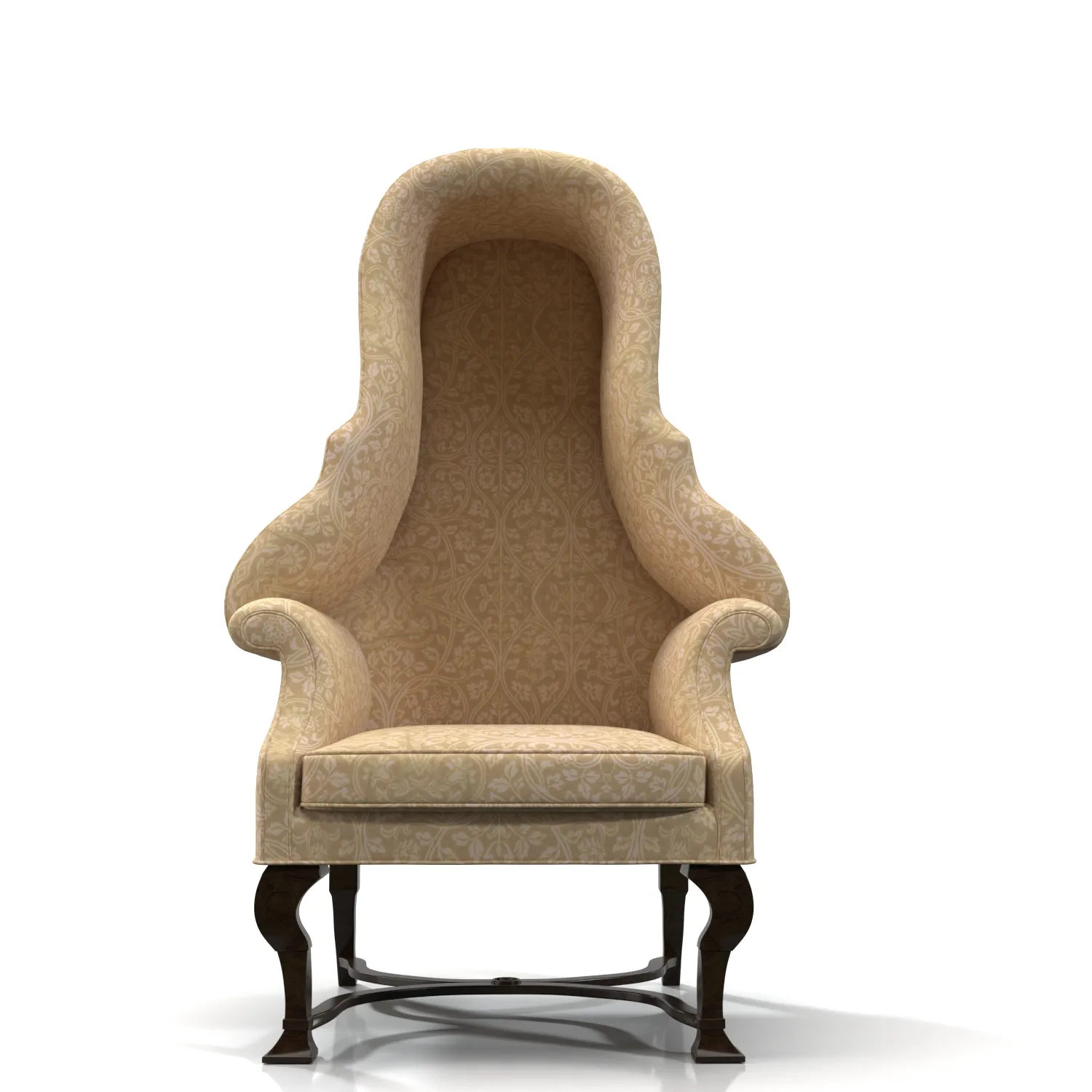 Upholstered Hooded Porters Chair 3D Model_04